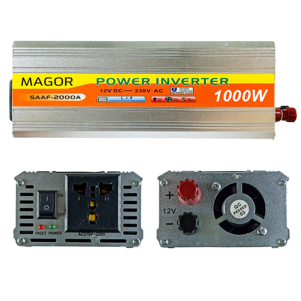 MAGOR Power Inverter 12V/220V - 1000W - 2AMP